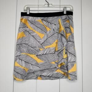 LOFT Geo Print Ruffle A-Line Skirt Size 6 Lined